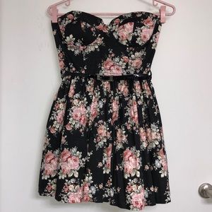 Strapless Floral Dress - like new (only worn once)
